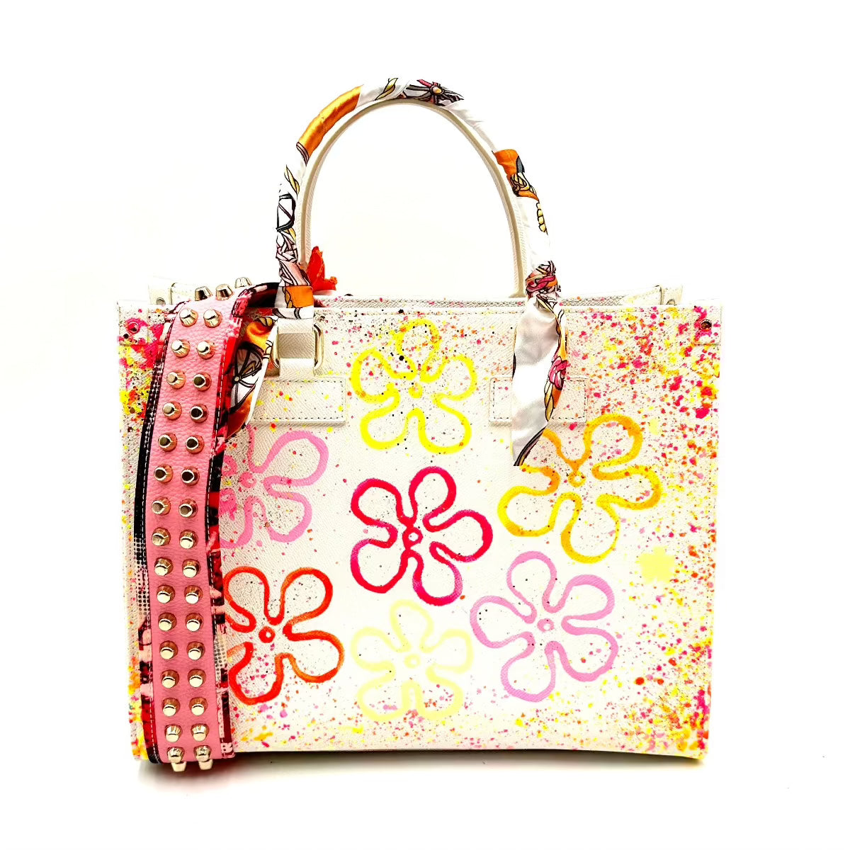 Anca Barbu Nicole Bag, Orange Flowers