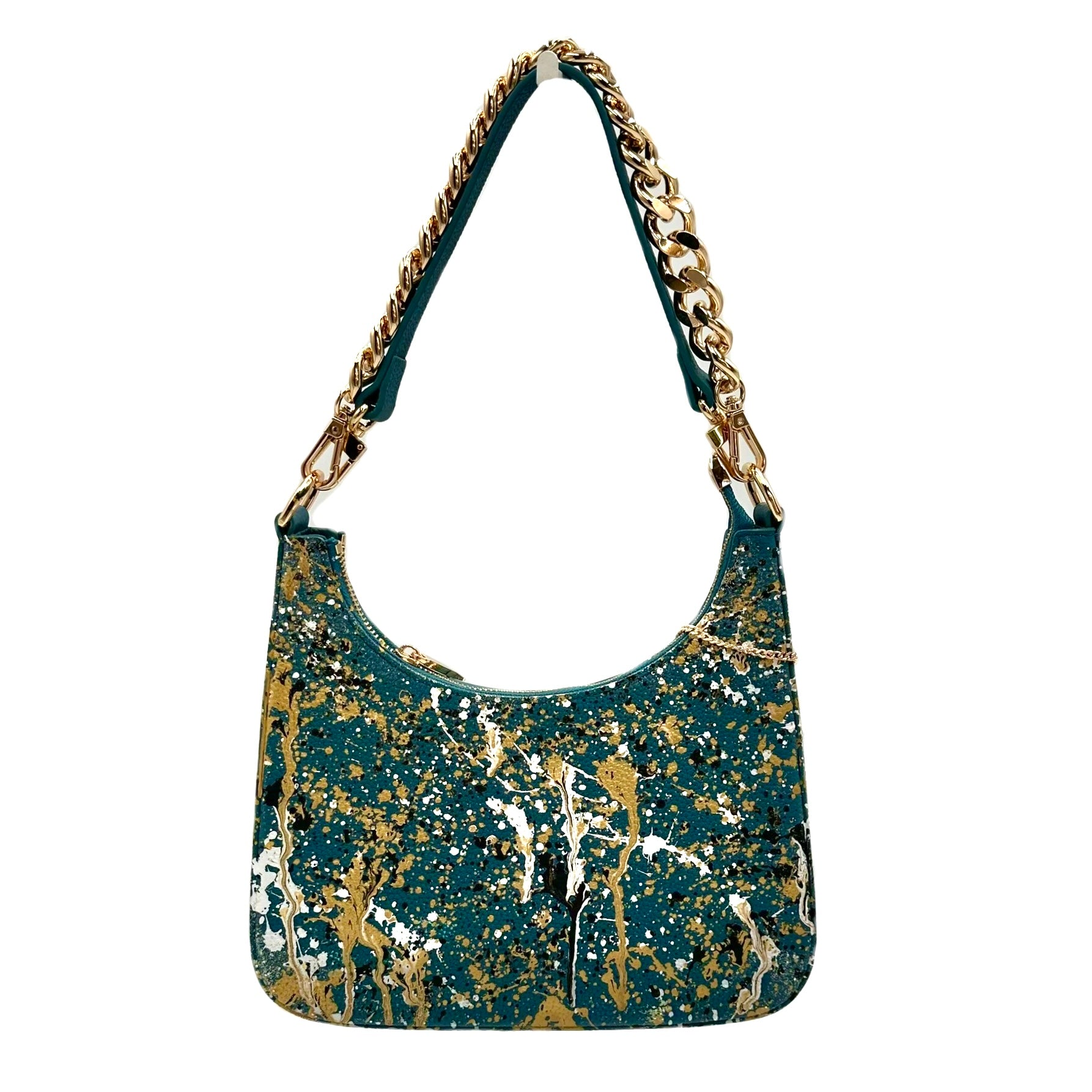 Anca Barbu Mika Blue Medium Bag, Metallic Splashes