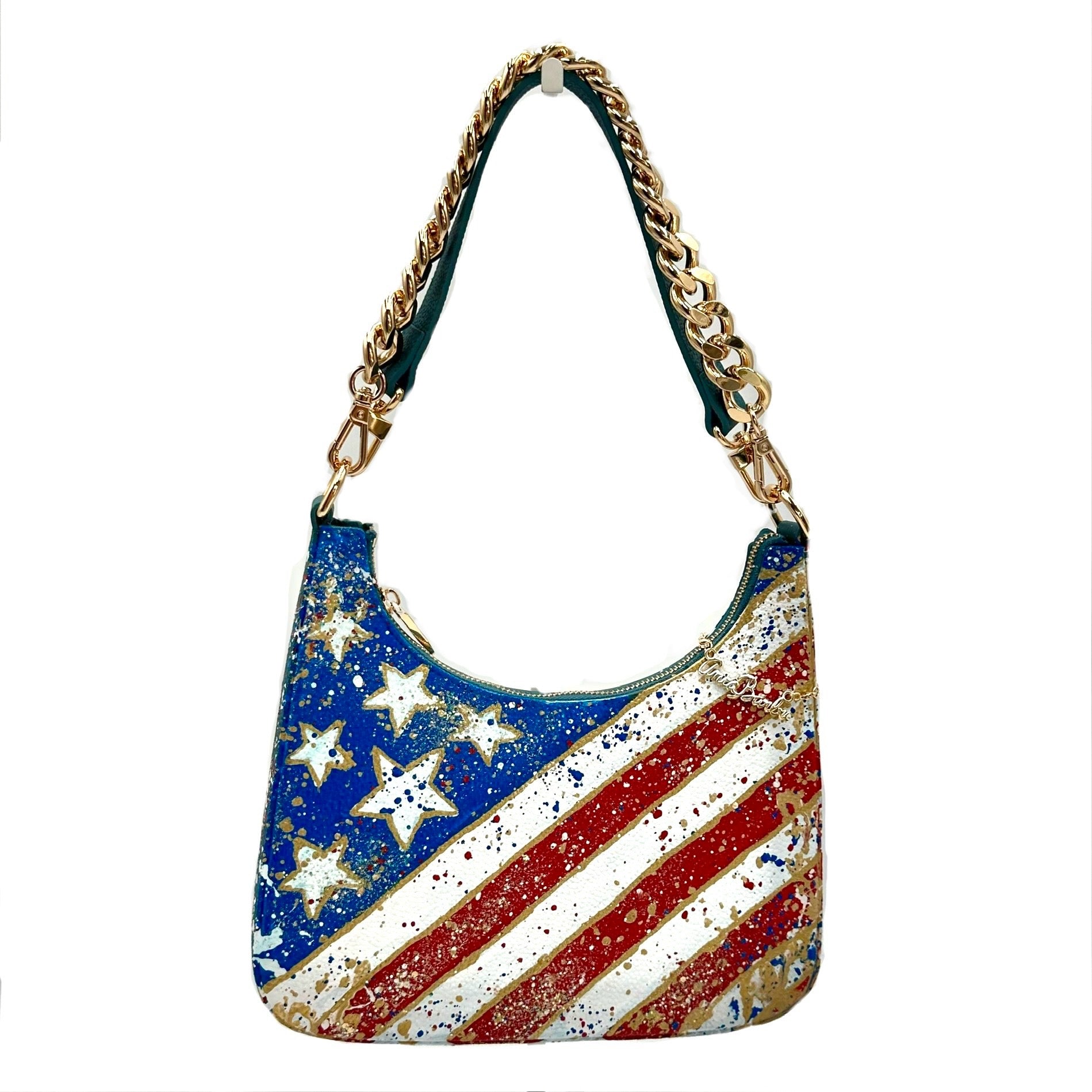 Anca Barbu Mika Blue Medium Bag, American Flag