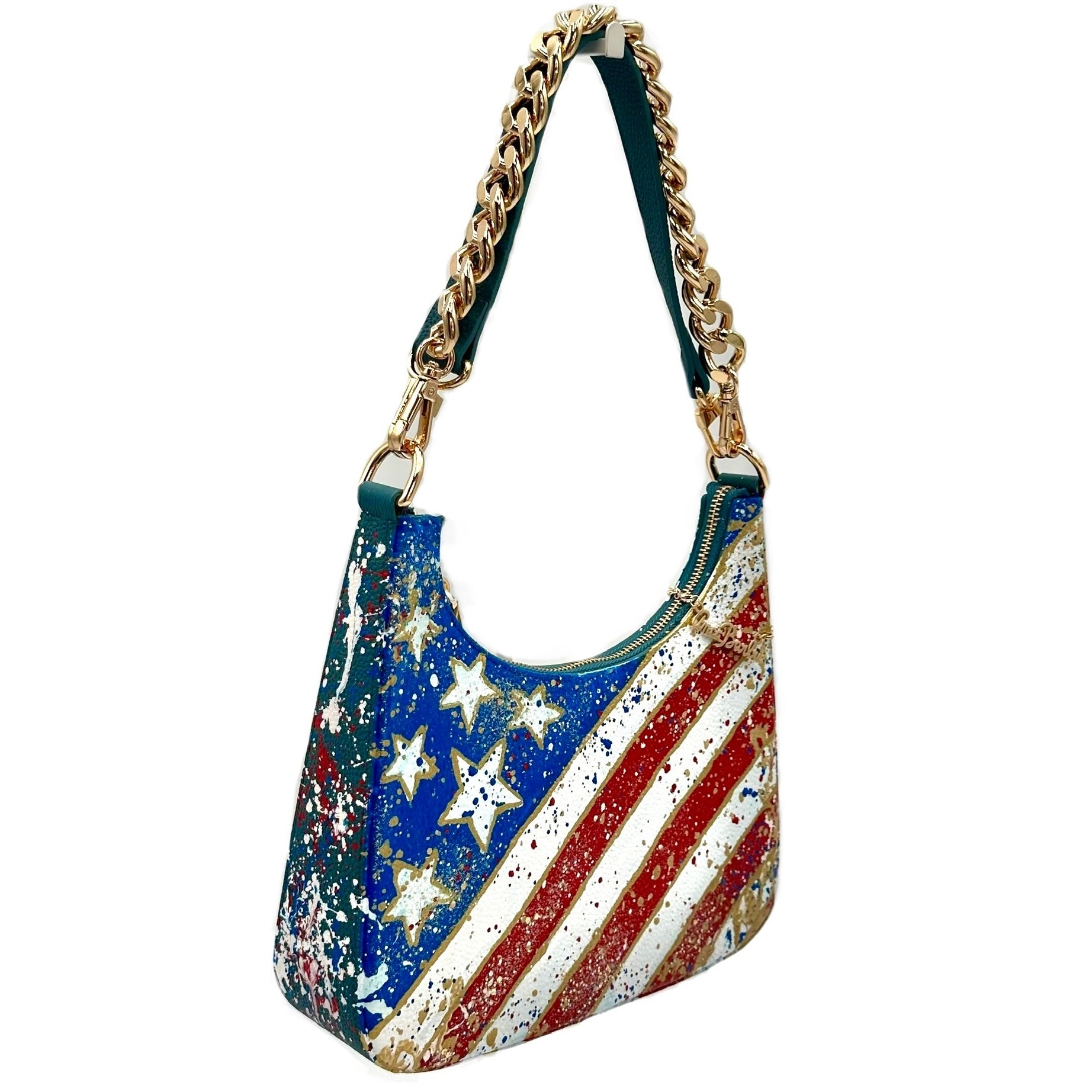 Anca Barbu Mika Blue Medium Bag, American Flag