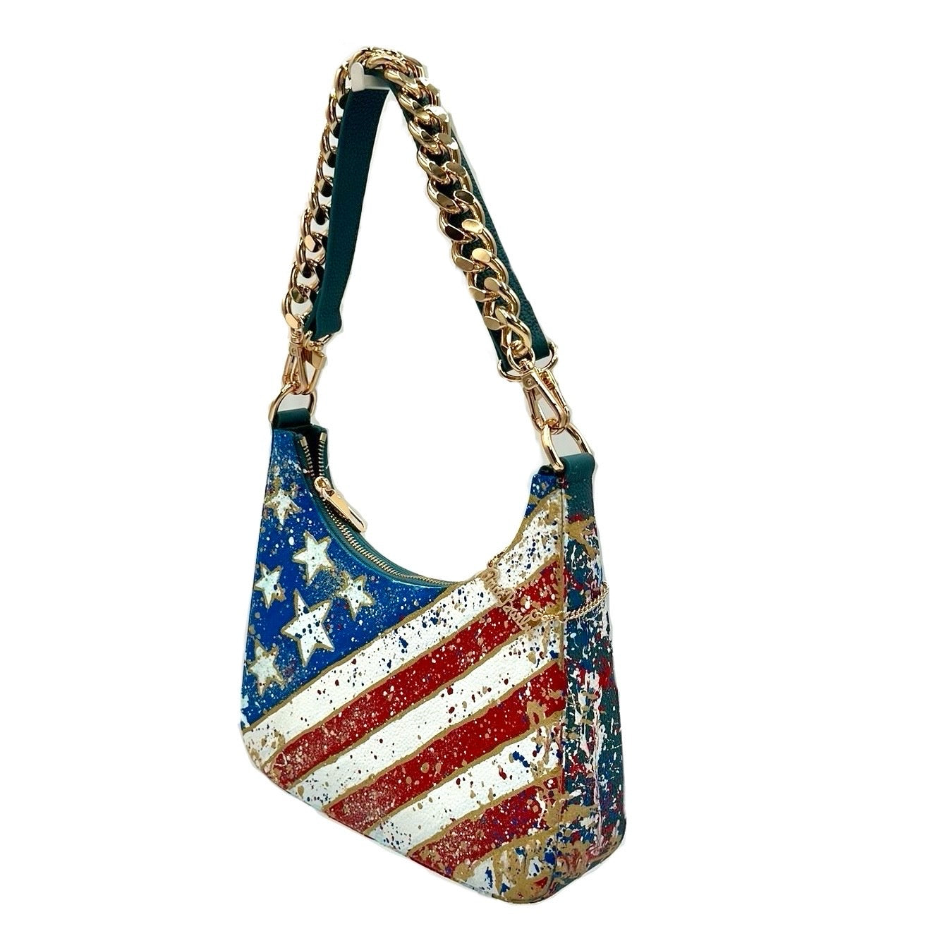 Anca Barbu Mika Blue Medium Bag, American Flag