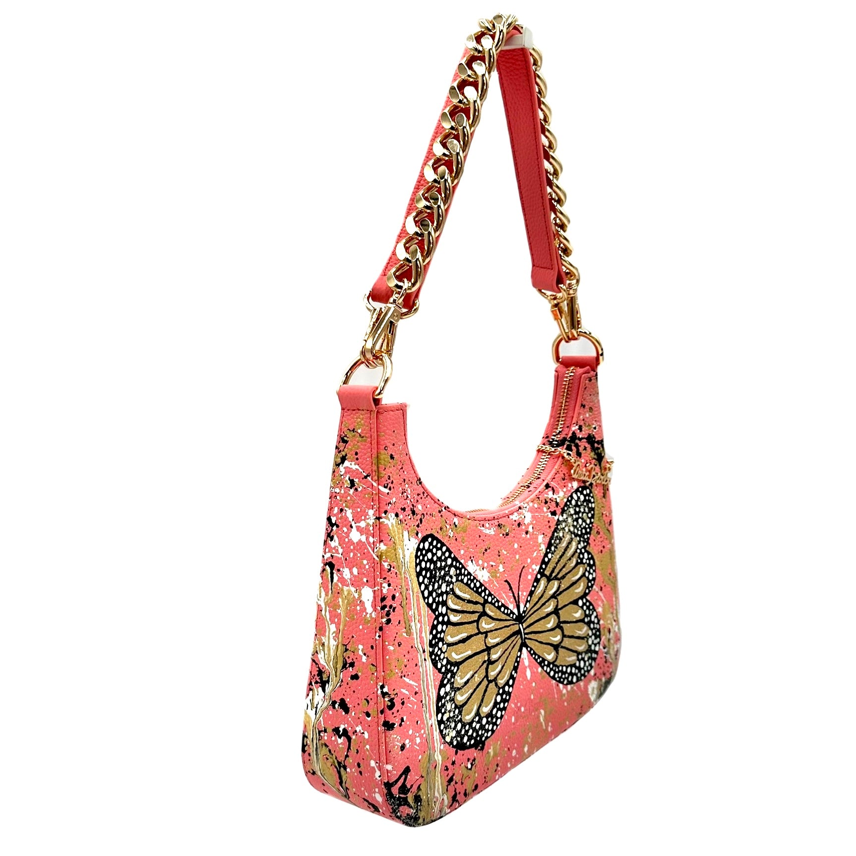 Anca Barbu Mika Pink Medium Bag, Butterfly