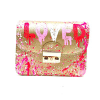 Thumbnail for Anca Barbu Carolina Bag, LOVE, Pink Splashes