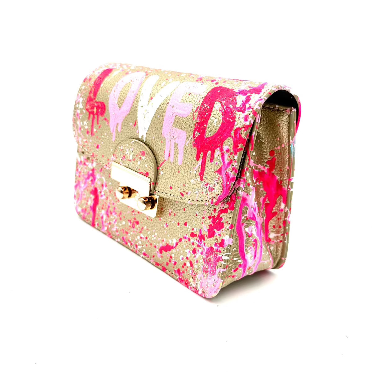 Anca Barbu Carolina Bag, LOVE, Pink Splashes