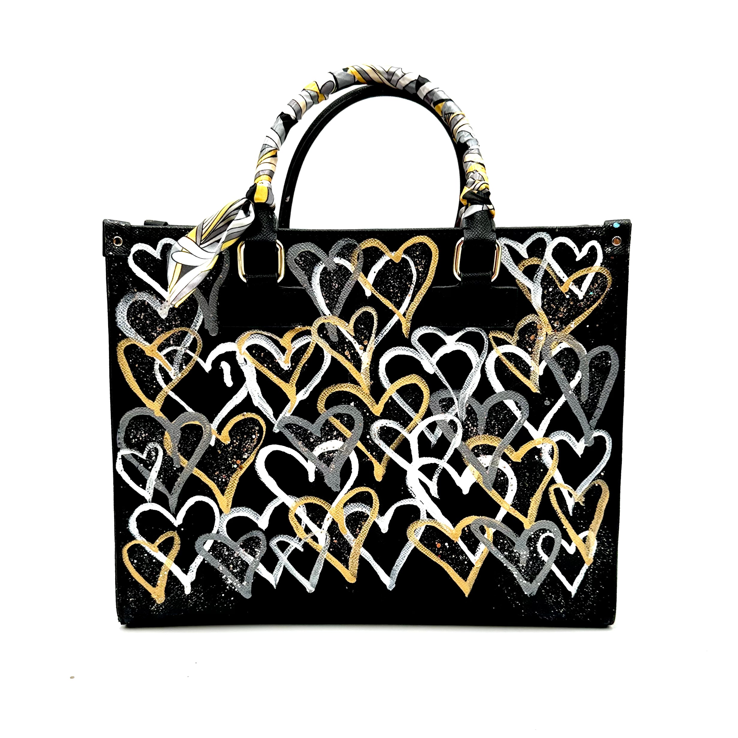 Anca Barbu Nicole Black Bag, Metallic Hearts