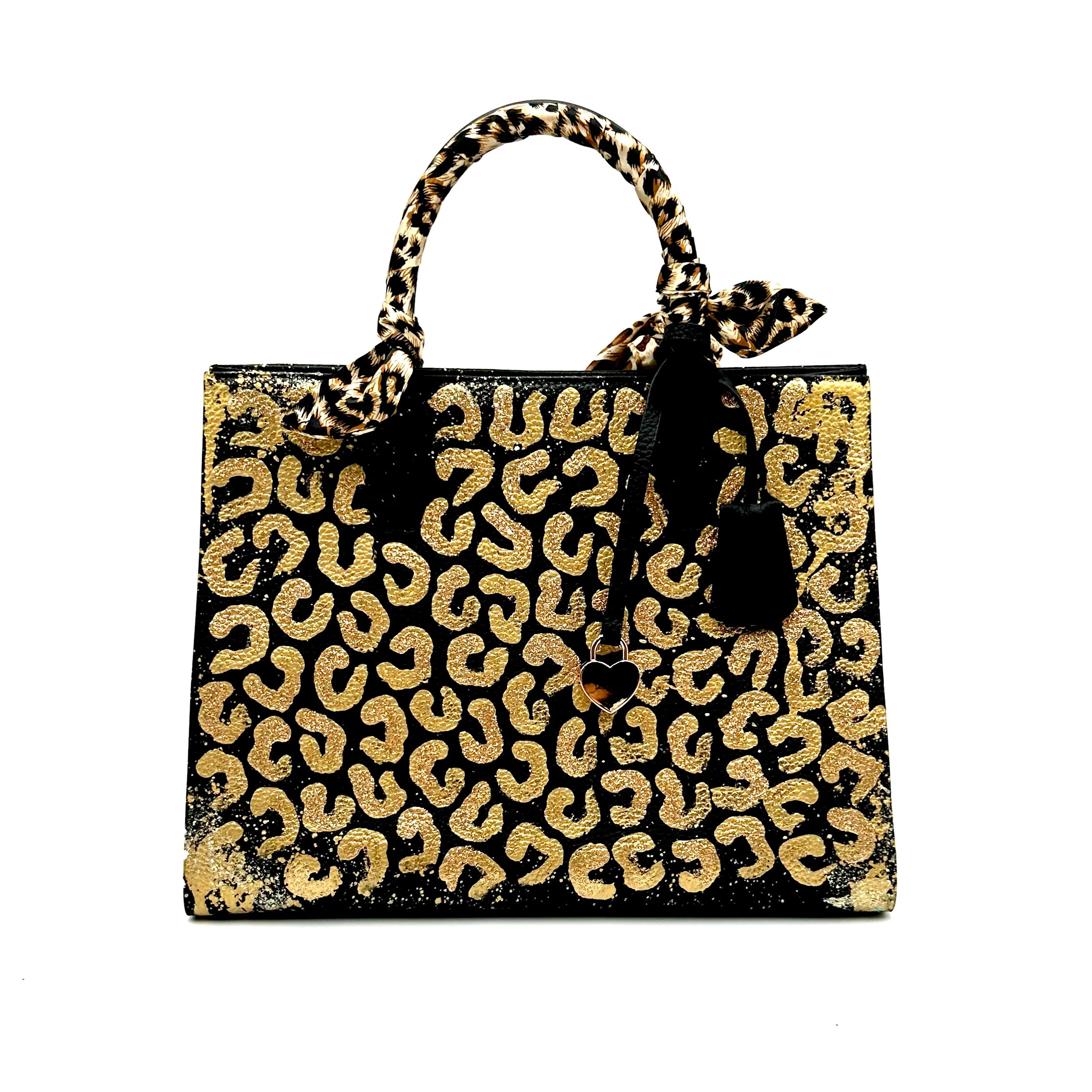 Anca Barbu Sophia Bag, Leopard Print, Gold