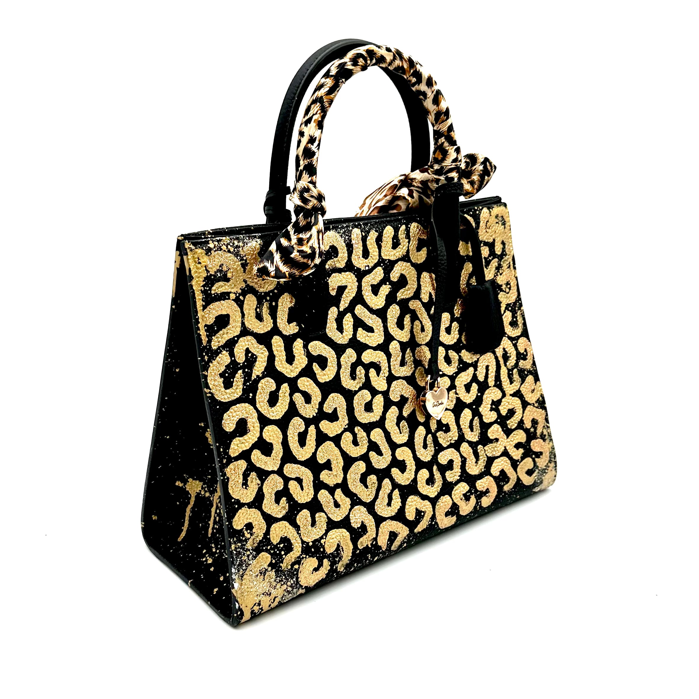 Anca Barbu Sophia Bag, Leopard Print, Gold