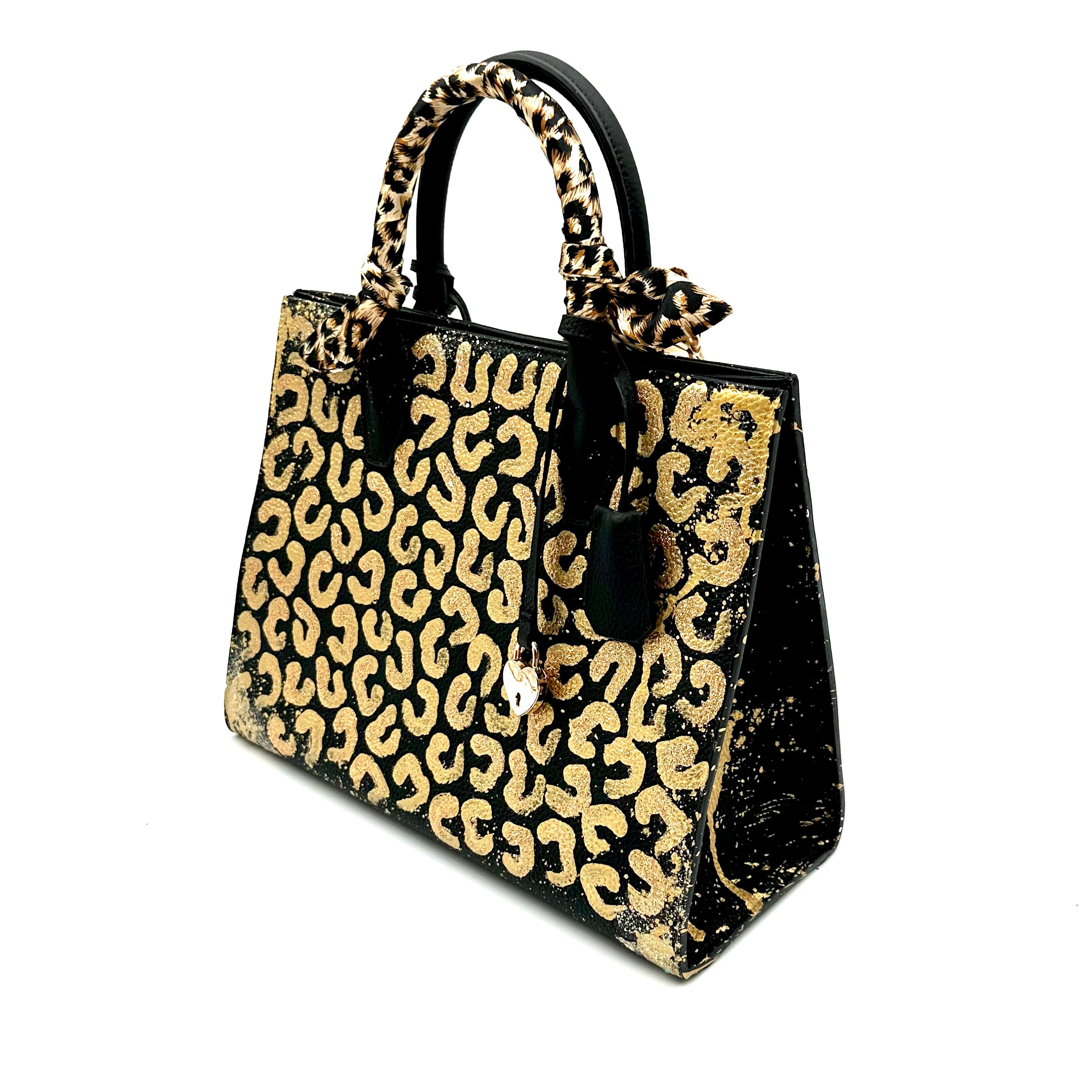 Anca Barbu Sophia Bag, Leopard Print, Gold