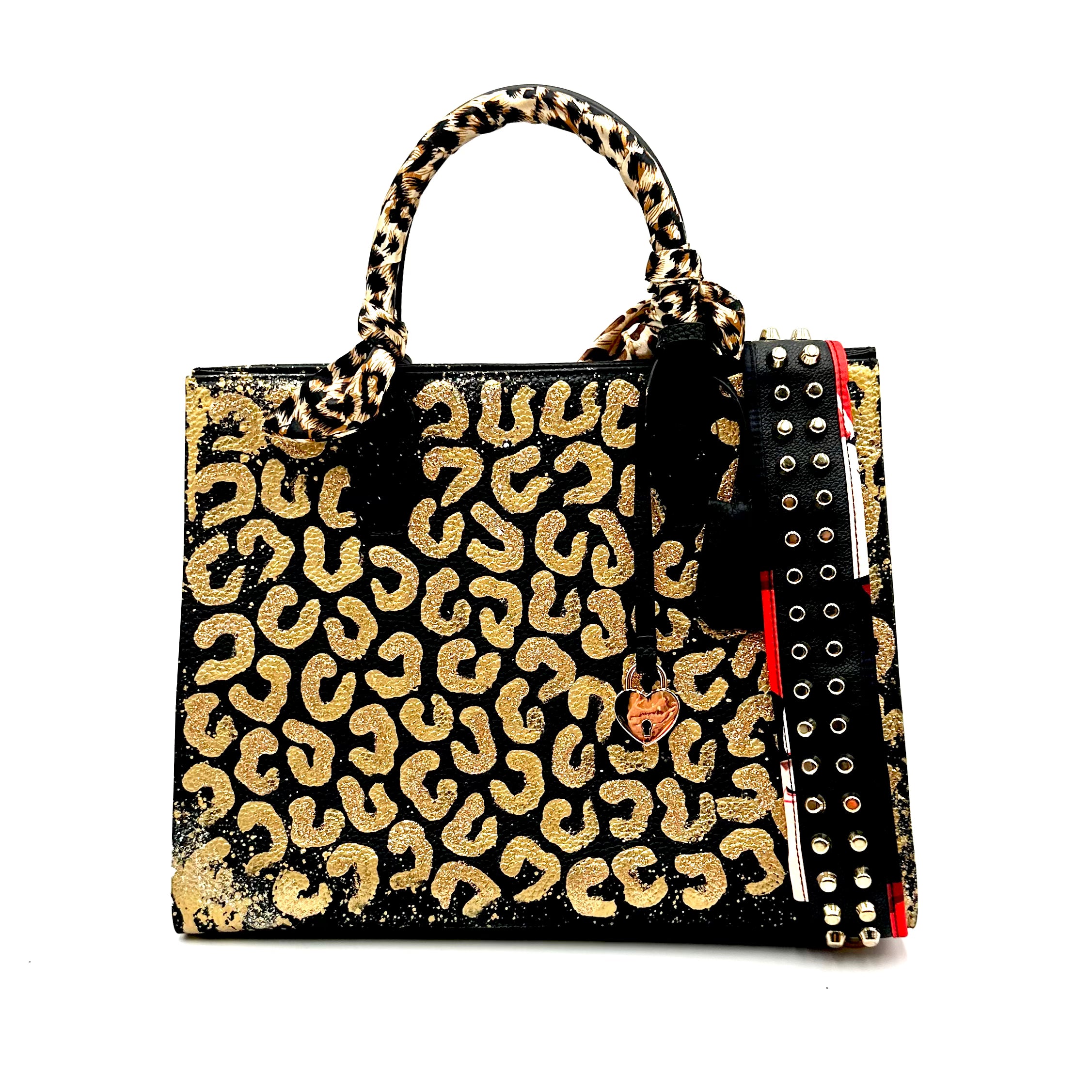 Anca Barbu Sophia Bag, Leopard Print, Gold