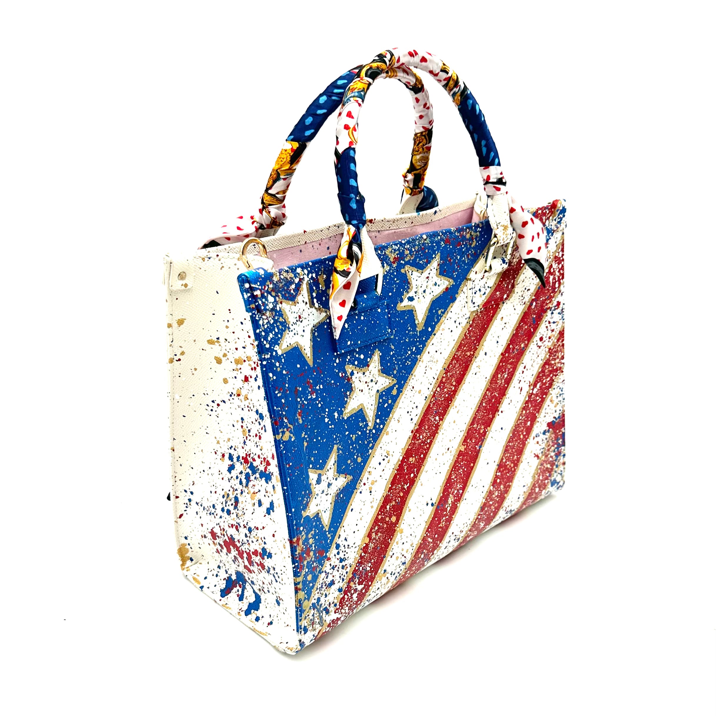 Anca Barbu Nicole White Bag, God Bless the USA