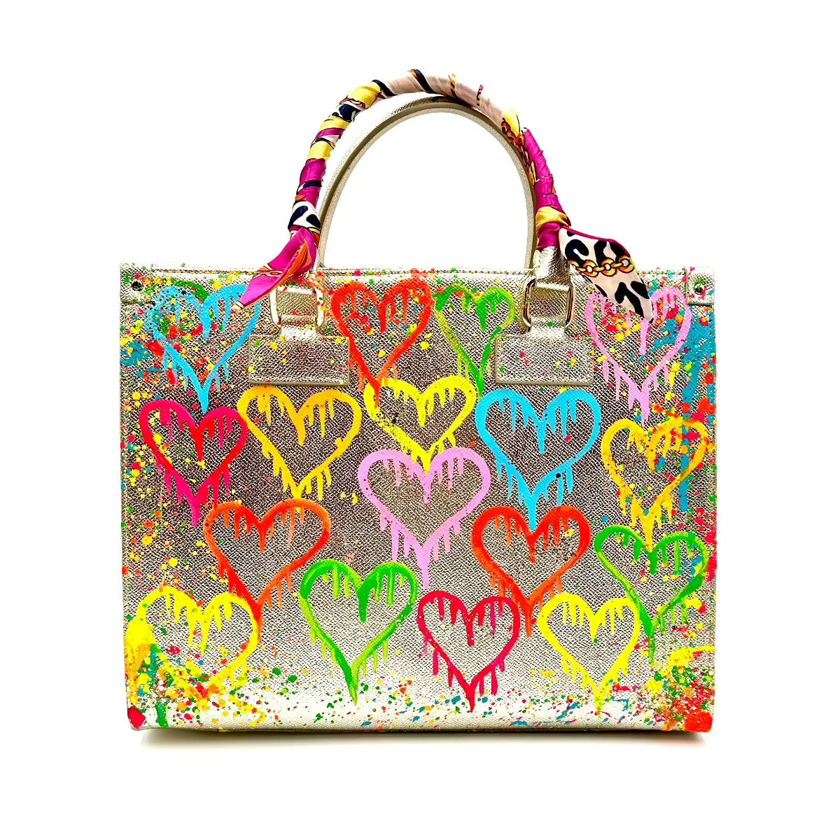 Anca Barbu Nicole Bag, Multi Dripping Hearts