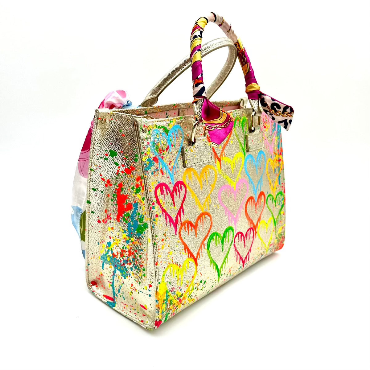 Anca Barbu Nicole Bag, Multi Dripping Hearts