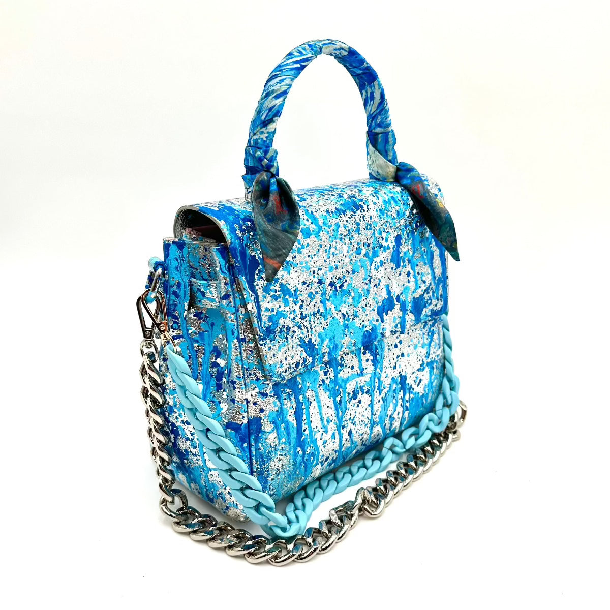 Anca Barbu Vicky Bag, Splashes, Blue Splashes